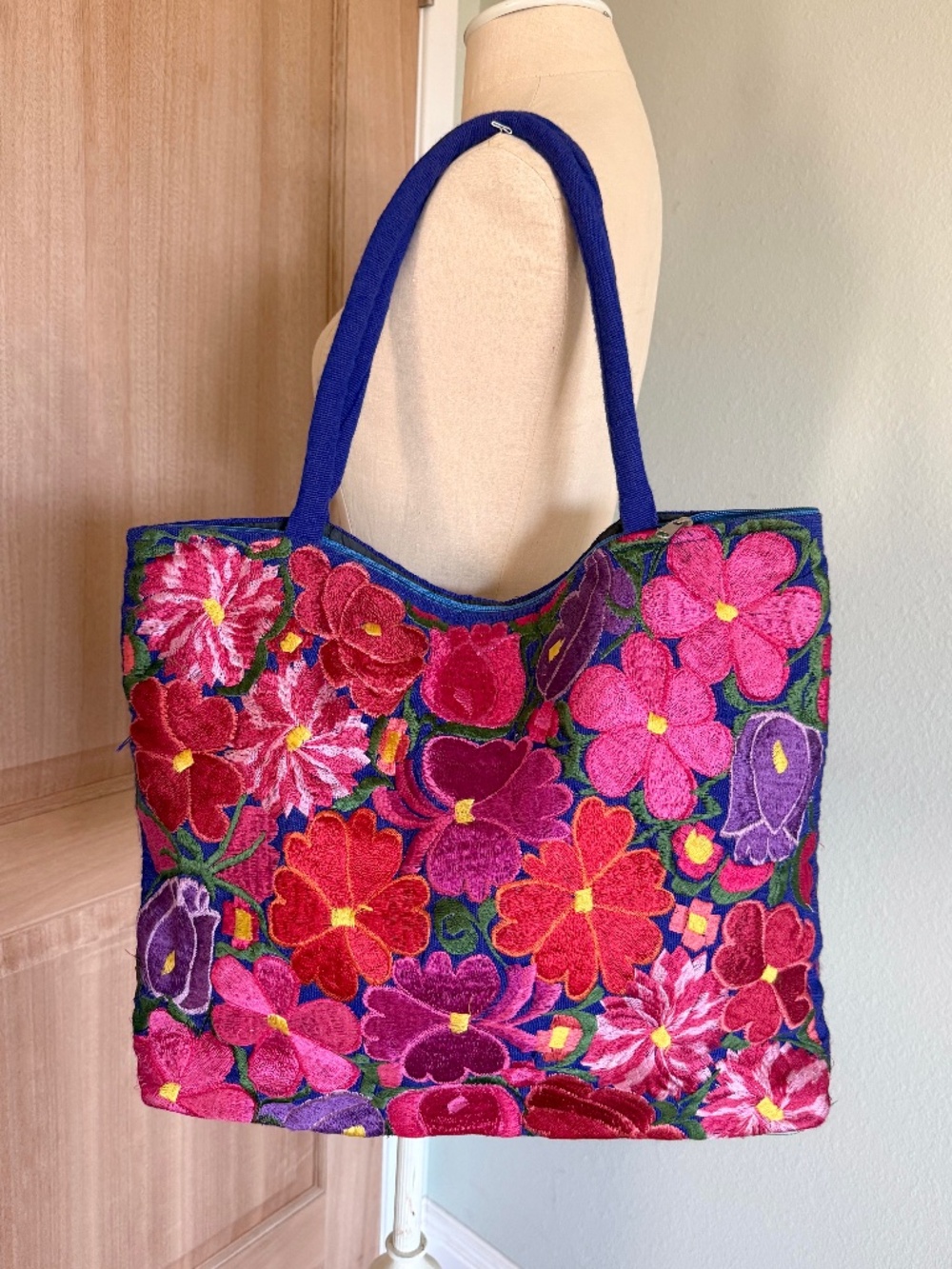 Handwoven Mayan Huipil Guatemalan Embroidered Tote Bag